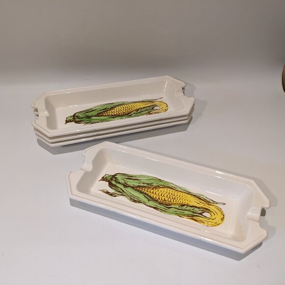 Vintage Ceramic Corn Cob Dishes – Set of 4 – Original JSC Design – 1970s - Picture 4 of 6